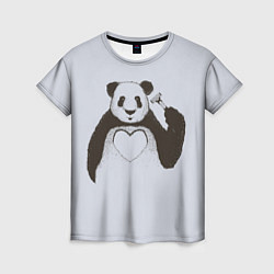 Футболка женская Panda love art, цвет: 3D-принт