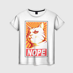 Женская футболка Nope - cat