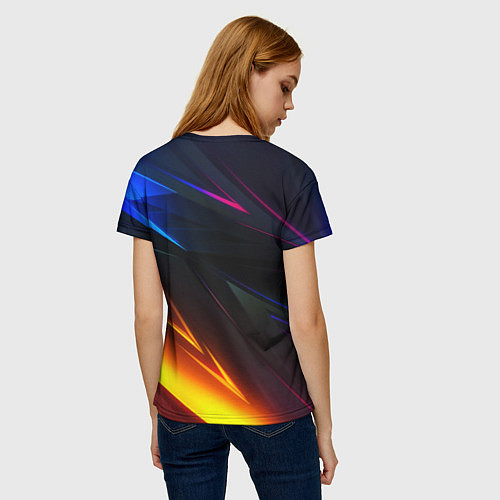 Женская футболка Silent hill stripes neon / 3D-принт – фото 4