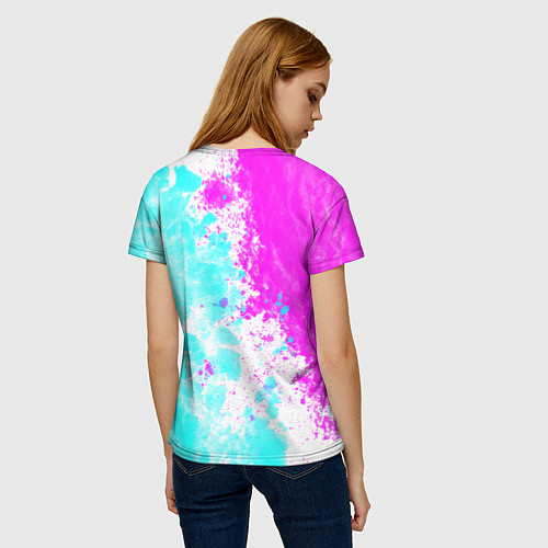 Женская футболка New world неоновые краски / 3D-принт – фото 4