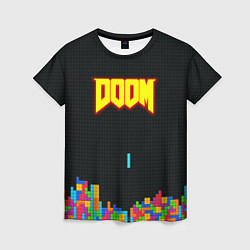 Футболка женская Doom x tetrix коллабарация, цвет: 3D-принт