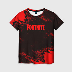 Женская футболка Fortnite game colors red