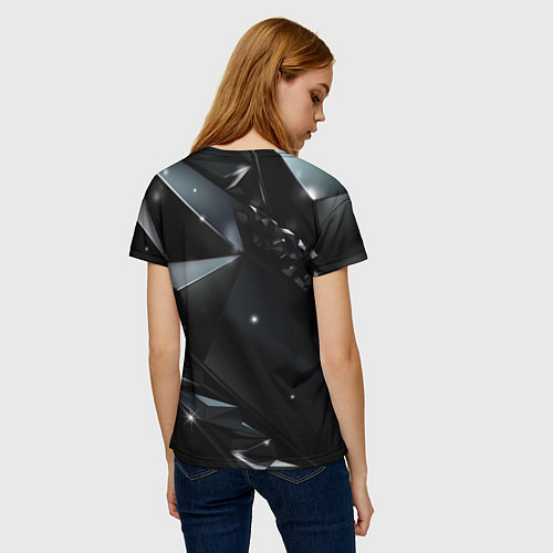 Женская футболка Black luxury abstract / 3D-принт – фото 4