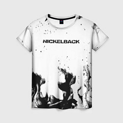 Женская футболка Nickelback серый дым рок