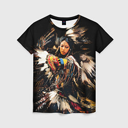 Женская футболка Танец коренной североамериканки