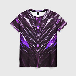 Женская футболка Фиолетовые кристаллы и камень