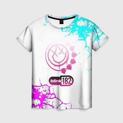 Женская футболка Blink 182 неоновые краски