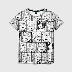 Футболка женская Ahegao pattern, цвет: 3D-принт