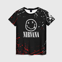 Женская футболка Nirvana брызги красок