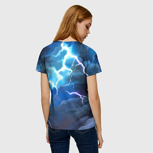 Женская футболка Гром кот и молния / 3D-принт – фото 4