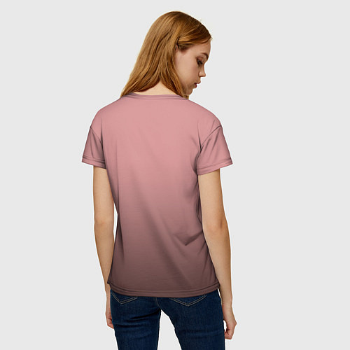 Женская футболка Пыльно-розовый градиент / 3D-принт – фото 4