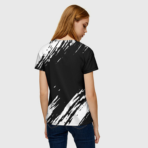 Женская футболка Destiny краски чёрно белые / 3D-принт – фото 4
