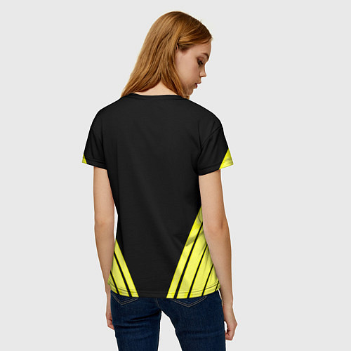 Женская футболка Borussia geometry yellow / 3D-принт – фото 4