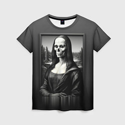 Женская футболка Мона Лиза Black skull