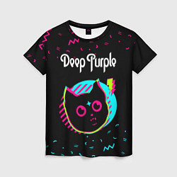 Футболка женская Deep Purple - rock star cat, цвет: 3D-принт