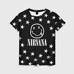 Женская футболка Nirvana stars steel