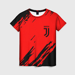 Футболка женская Juventus краски спорт фк, цвет: 3D-принт