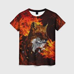Женская футболка Fire fox flame
