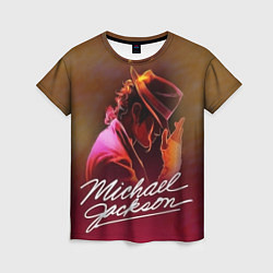 Футболка женская Michael Jackson нарисованный кистью, цвет: 3D-принт