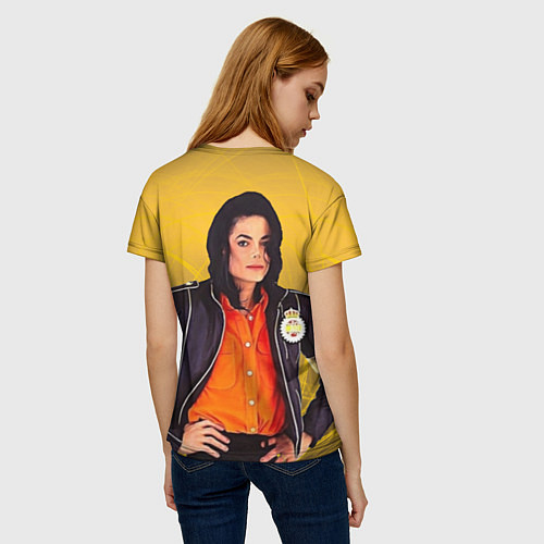 Женская футболка Michael Jackson на золотом фоне с графикой / 3D-принт – фото 4