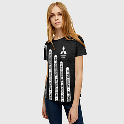 Футболка женская Mitsubishi - black and white, цвет: 3D-принт — фото 2