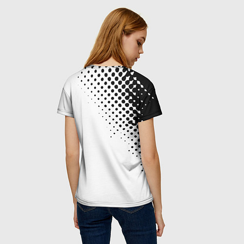 Женская футболка Juventus sport black geometry / 3D-принт – фото 4