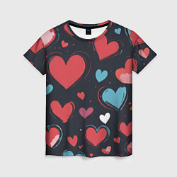 Женская футболка Сердечный паттерн