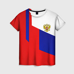 Женская футболка Россия геометрия спортивная