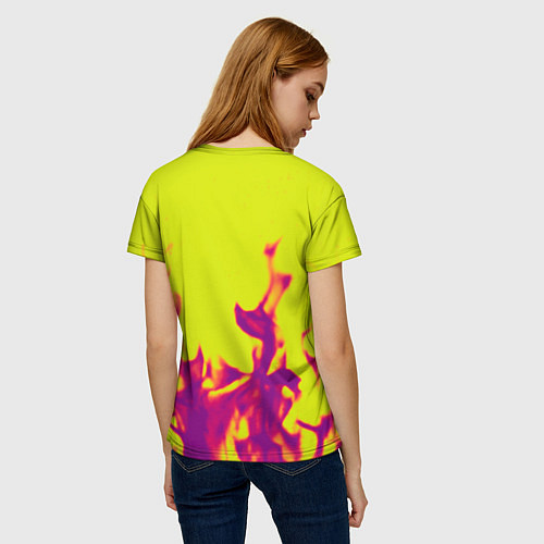 Женская футболка Металлика огненный стиль бенд / 3D-принт – фото 4
