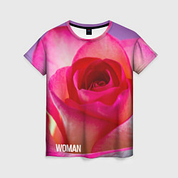 Женская футболка Розовая роза - woman