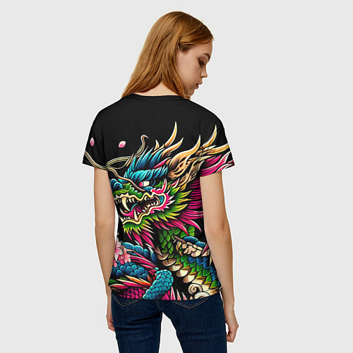 Женская футболка Irezumi - Japanese dragon ai art / 3D-принт – фото 4