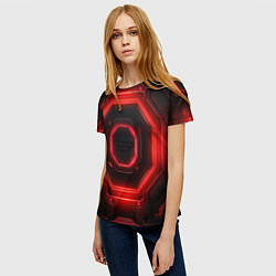 Футболка женская Nvidia style black and red neon, цвет: 3D-принт — фото 2