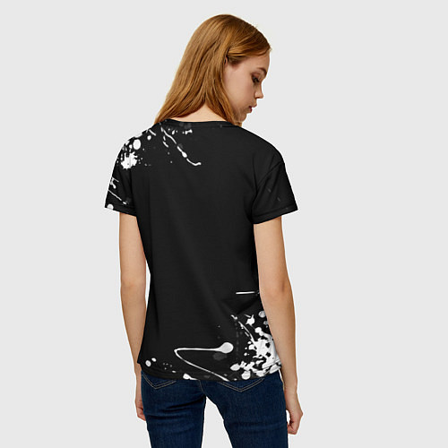 Женская футболка Roblox текстура краски белые / 3D-принт – фото 4