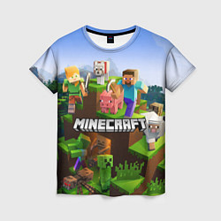Женская футболка Minecraft pixel world
