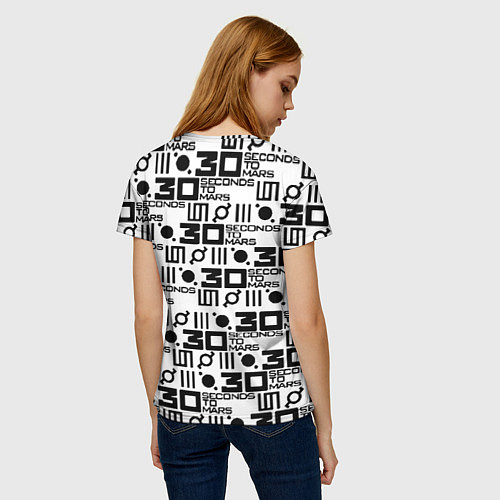 Женская футболка Thirty Seconds to Mars pattern rock / 3D-принт – фото 4