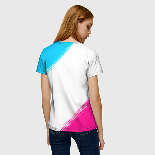 Женская футболка Juventus neon gradient style / 3D-принт – фото 4
