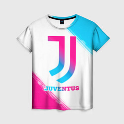 Женская футболка Juventus neon gradient style