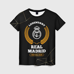 Женская футболка Лого Real Madrid и надпись legendary football club