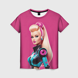 Женская футболка Кукла Барби - киберпанк