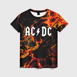 Женская футболка AC DC red lava