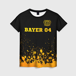 Женская футболка Bayer 04 - gold gradient посередине