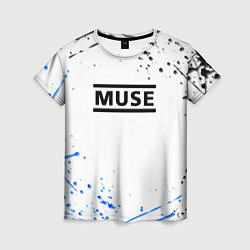 Женская футболка MUSE рок стиль краски