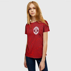 Футболка женская Manchester United отпечатки, цвет: 3D-принт — фото 2
