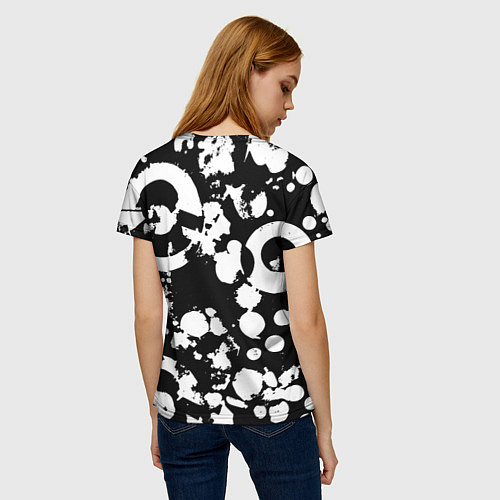Женская футболка Модная чб абстракция - нейросеть / 3D-принт – фото 4
