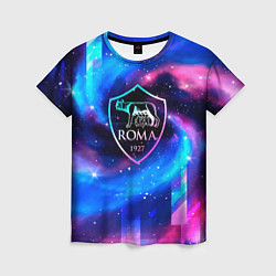 Женская футболка Roma неоновый космос