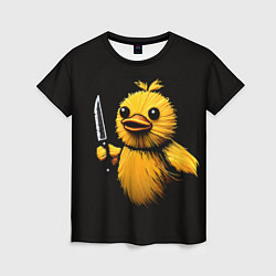 Женская футболка Утка с ножом мем