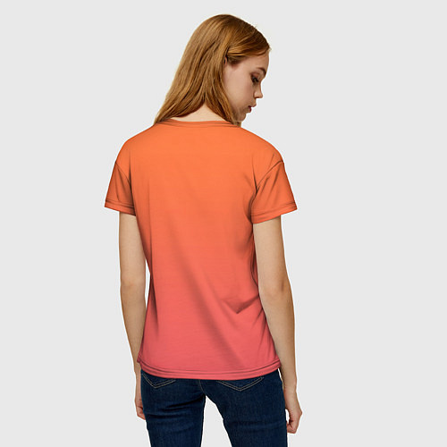 Женская футболка Градиент оранжево-розовый / 3D-принт – фото 4