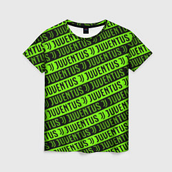 Женская футболка Juventus green pattern sport