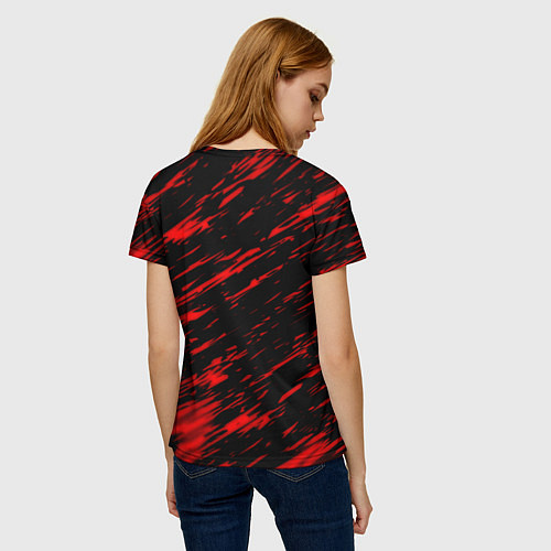 Женская футболка Sally face красные искры / 3D-принт – фото 4