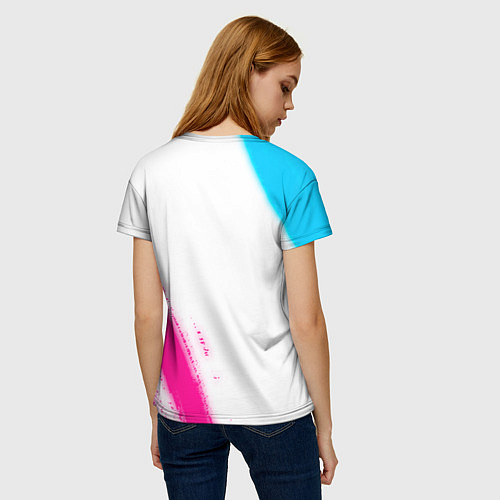 Женская футболка Inter neon gradient style вертикально / 3D-принт – фото 4